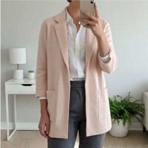 J.Crew Sophie Merino Wool Blend Knit Blazer Cardigan Womens Size M Blush Pink
